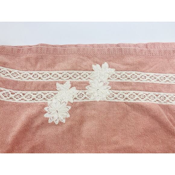 Vintage Utica J.P. Stevens Pink Cream Towel Set 5 Fine Fashion Delicate Applique - Picture 10 of 16